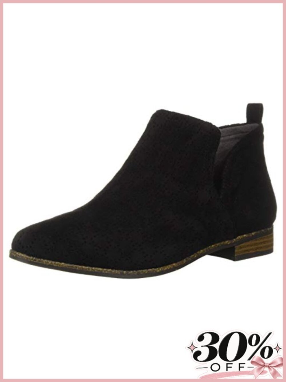 Dr. Scholl's Women's Rate Ankle Bootie Slip-On 1 Inch Stacked Heel